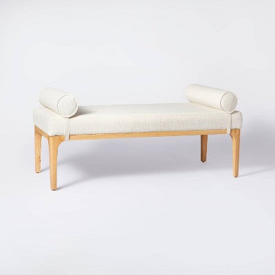 Randolph Bench With Bolster Pillows Linen - Threshold™ Designed With Studio McGee