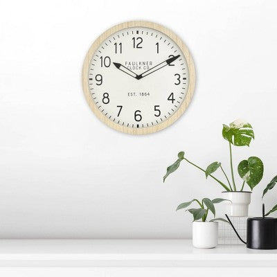 16" Wall Clock Wood - Threshold™