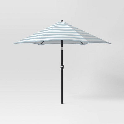 9' Round Cabana Stripe Outdoor Patio Market Umbrella With Black Pole - Threshold™