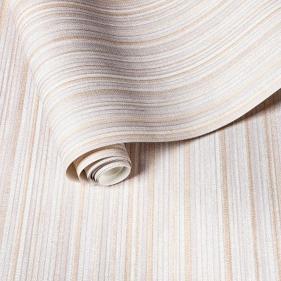 Metallic Grasscloth Wallpaper Linen - Threshold™: Vinyl, Removable, Self-Adhesive, Temporary, 198" X 20", Multicolored