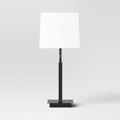 Square Base Stick Lamp With USB Black - Threshold™