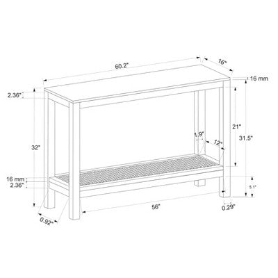 Console Table With Woven Rattan Shelf Black - Threshold™ Designed With Studio McGee