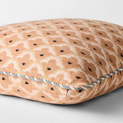 Square Geo Pattern With Striped Piping Peach - Threshold™ Design With Studio McGee