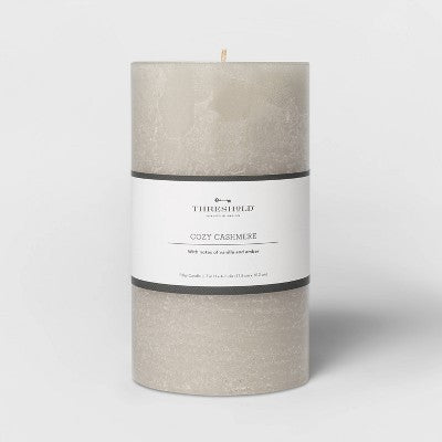 Pillar Cozy Cashmere Candle Gray - Threshold™