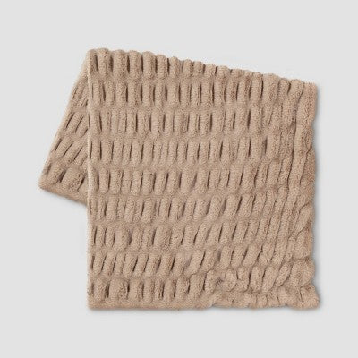  50"x60" Ruched Faux Rabbit Fur Throw Blanket - Threshold™