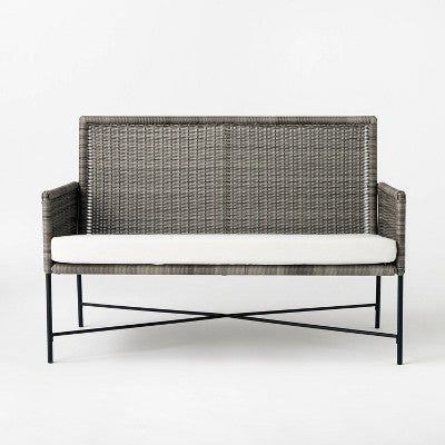  Wicker & Metal X Frame Patio Loveseat - Gray - Threshold™ Designed With Studio McGee