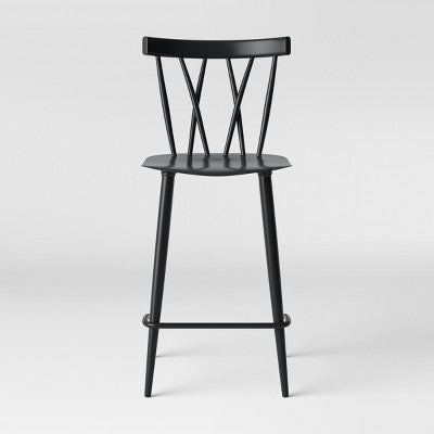  Set Of 2 Becket Metal X Back Counter Height Barstool Black - Threshold™