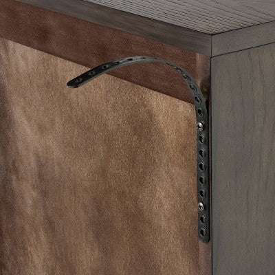  Palma Arched Fluted Cabinet Dark Brown - Threshold™ Designed With Studio McGee: Hardwood Frame, 2 Shelves, MDF Surface