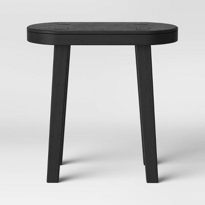  Woodland Carved Wood Accent Table - Black - Threshold