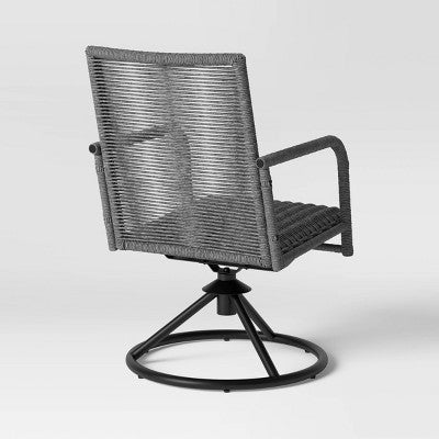  2pc Granby Padded Wicker Outdoor Patio Dining Chairs Swivel Chairs Gray - Threshold™