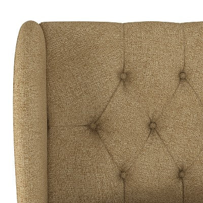  Tufted Woven Upholstered Wingback Headboard - Skyline Furniture