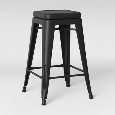  Set Of 2 Carlisle Backless Swivel Counter Height Barstool Matte Black - Threshold™