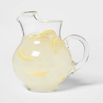 90.6 Fl Oz Glass Round Pitcher With Handle - Threshold™: Traditional Clear Beverage Server, BPA & Lead-Free