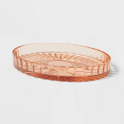  Colored Glass Bath Tray Pink - Threshold™