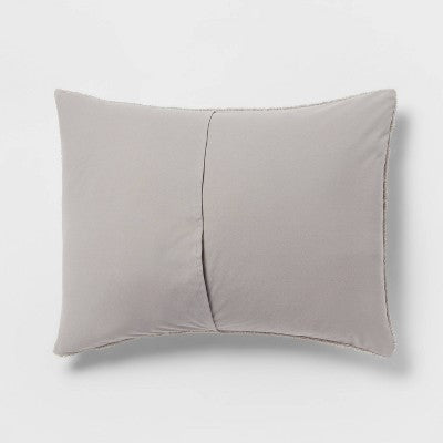  3pc Full/Queen Traditional Cozy Chenille Comforter And Sham Set Gray - Threshold™