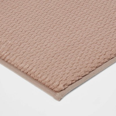  2pk Fuzzy Foam Bath Rug Brown - Threshold™