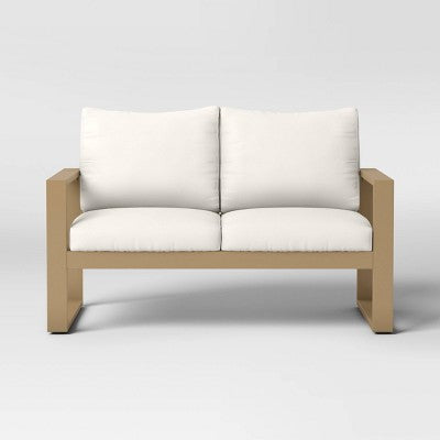 Esker Recycled Resin Outdoor Patio Loveseat Brown - Threshold™