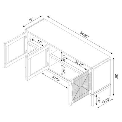  Withania Media Stand For TVs Up To 55" - Threshold™: Entertainment Center, Cable Management, Wood Composite