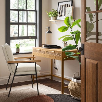  Minsmere Writing Desk With Drawers Brown - Threshold™
