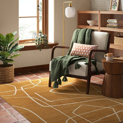  Abstract Lines Rug Mustard - Threshold™