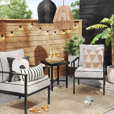  Searsburg 3pc Aluminum Patio Chat Set - Black - Threshold™