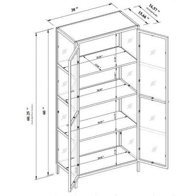  60" Crystal Cove Glass Cabinet Black - Threshold™ Designed With Studio McGee