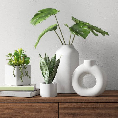  Textured Ceramic Vase White - Threshold™