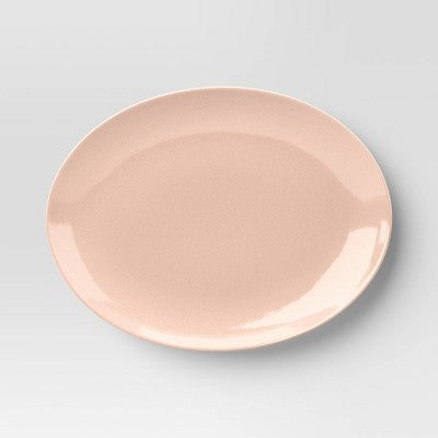  10" Stoneware New Modern Coupe Oval Serving Platter Rose - Threshold™