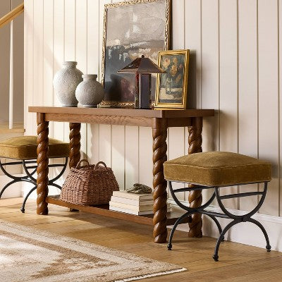  60'' Braided Console Table Walnut - Threshold™ Designed With Studio McGee