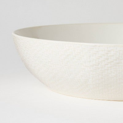  Stoneware Ceramic Round Serving Bowl Cream - Threshold™ Designed With Studio McGee: Large Scratch-Resistant Stoneware