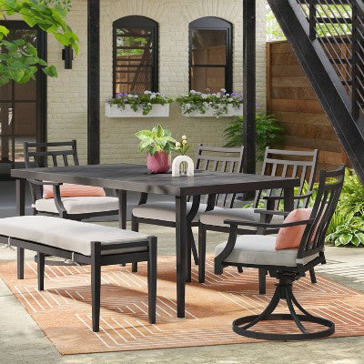 Fairmont 2pk Stationary Patio Dining Chairs, Outdoor Furniture - Linen - Threshold™