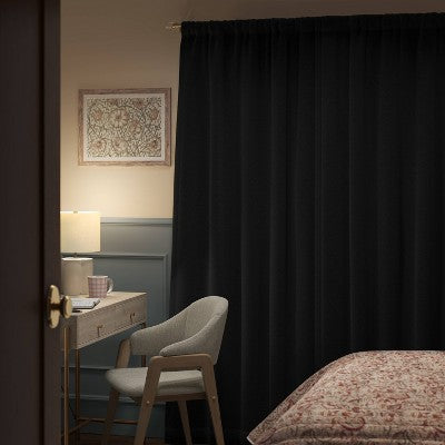  Blackout Henna Window Curtain Panel Black - Threshold™