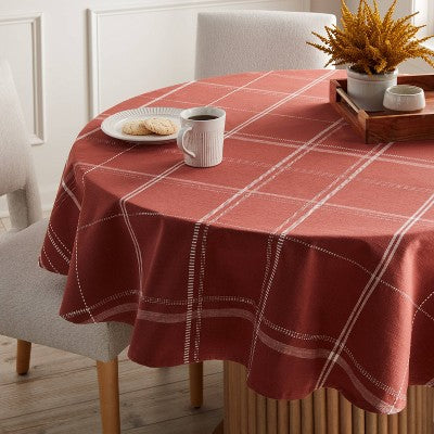  70" Tablecloth Rust Plaid - Threshold™