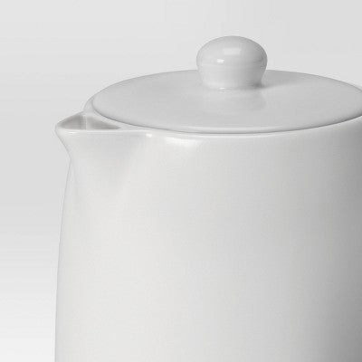  Porcelain Tea Pot White - Threshold™: 50oz Capacity, Dishwasher & Microwave Safe, Porcelain Handle & Lid