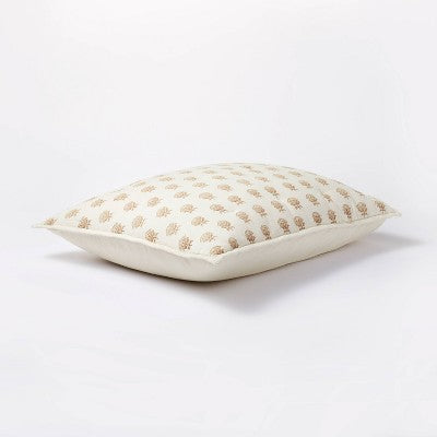  Lofty Cotton Slub Woodblock Print Floral Quilt Sham White/Mauve – Threshold™ Designed With Studio McGee