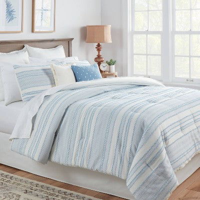  8pc Clipped Jacquard Stripe Comforter Bedding Set - Threshold™