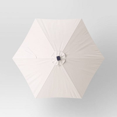  8' Round Solid Solar Outdoor Patio Market Umbrella With Black Pole - Threshold™