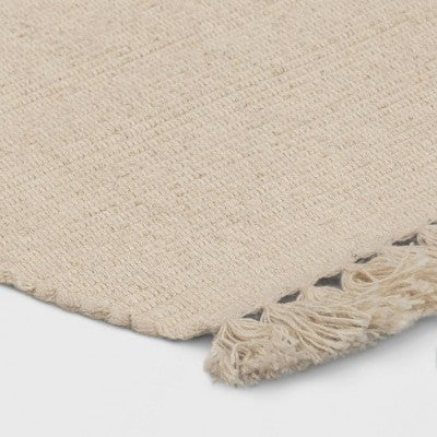  Rib Weave Placemat - Threshold™: Washable Cotton & Linen, Solid Rectangle, Multicolored, 19"x14"