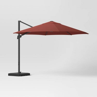  11' Round Offset Outdoor Patio Cantilever Umbrella With Black Pole - Threshold™