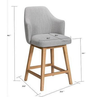  Kinston Swivel Curved Back Upholstered Counter Height Barstool - Threshold™