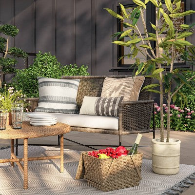  5' X 7' Herringbone Outdoor Rug Ivory/Cashmere Gray - Threshold™ Designed With Studio McGee