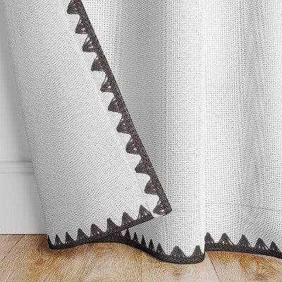  1pc 54"x84" Light Filtering Stitched Edge Curtain Panel Cream - Threshold™