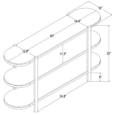 32" Portola Hills 3 Shelf Horizontal Bookcase - Threshold™ Designed With Studio McGee