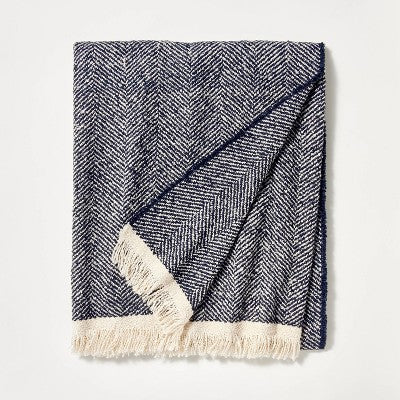  Herringbone Frayed Edges Throw Blanket - Threshold™ Designed With Studio McGee