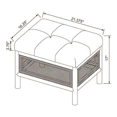  Woodspring Cane Base Ottoman Dark Walnut/Cream - Threshold™ Designed With Studio McGee