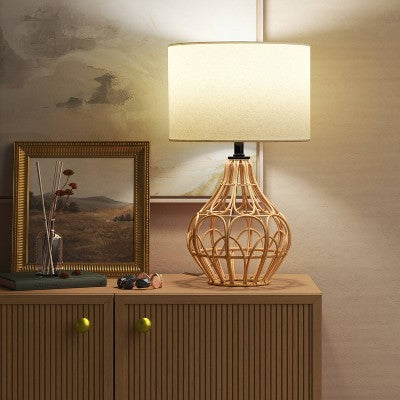  Boho Rattan Table Lamp Brown - Threshold™