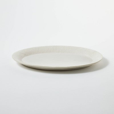  Stoneware Ceramic Oval Serving Platter Cream - Threshold™ Designed With Studio McGee: Scratch-Resistant, Microwave & Dishwasher Safe