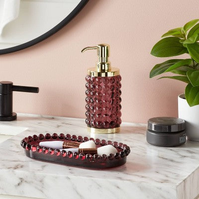  Textured Glass Tray Mulberry - Threshold™