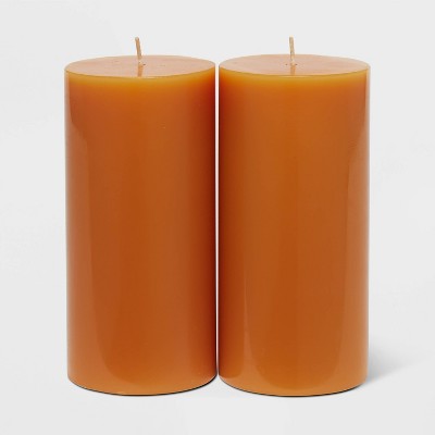  2pk Pillars Vanilla Pumpkin Orange - Threshold™