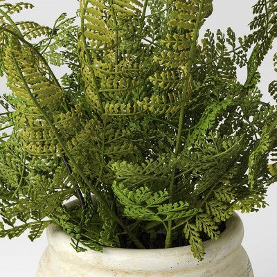  Artificial Small Fern In Cement Pot Green - Threshold™ Designed With Studio McGee